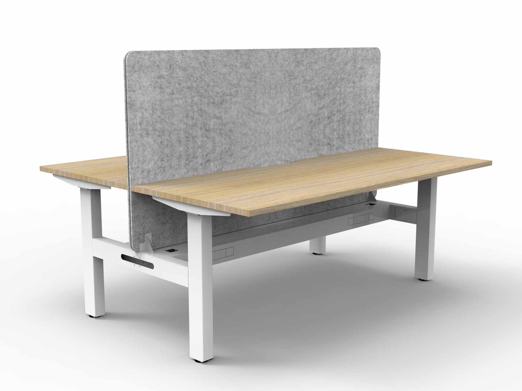 Boost Static Back to Back Workstation with Cable Tray and Eco Screen